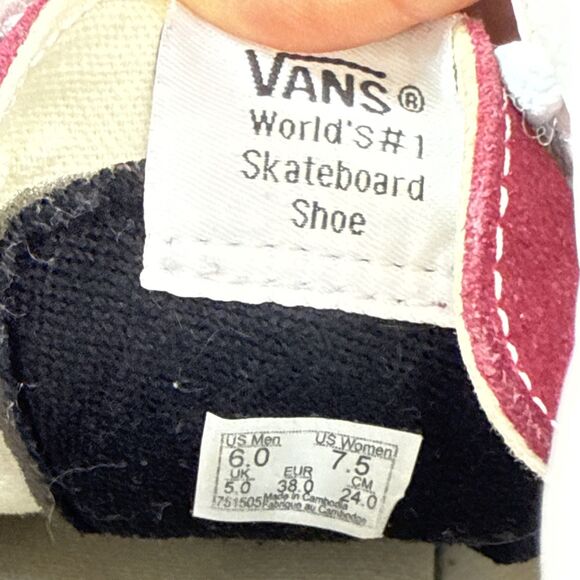 Vans Sk8-Hi Shoes Maroon W 7.5 Mens 6 US Canvas Casual High Top Skater Sneakers - Picture 6 of 9